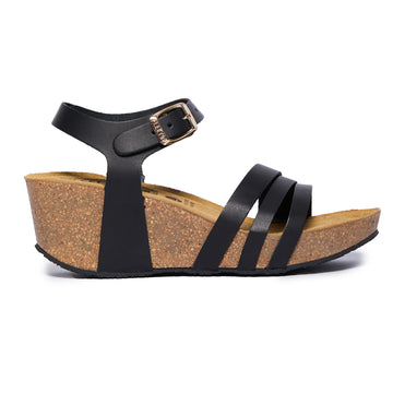 Plakton Platform Wedge Sandal – Willow Black